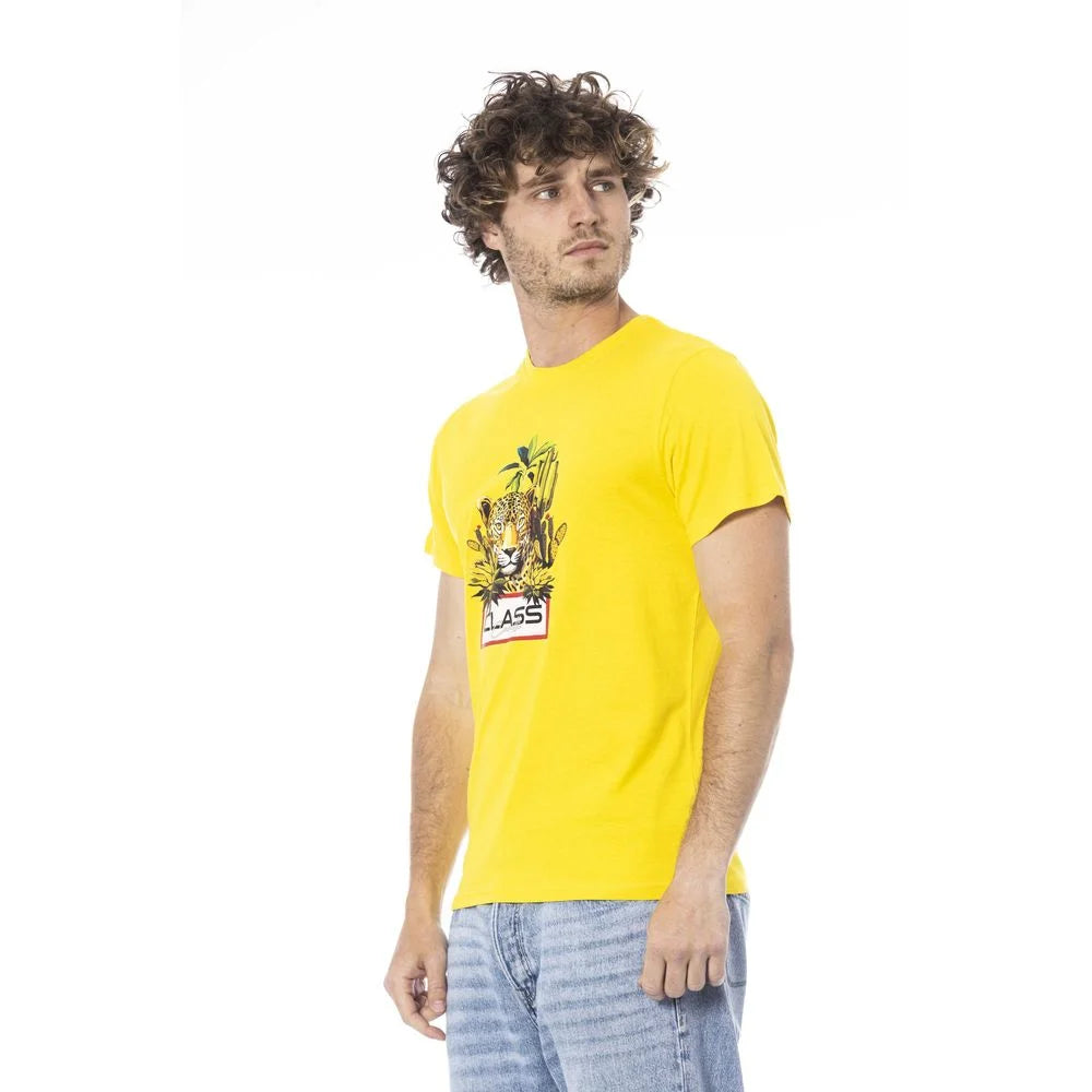 Cavalli Class Yellow Cotton Men T-Shirt - T-Shirts