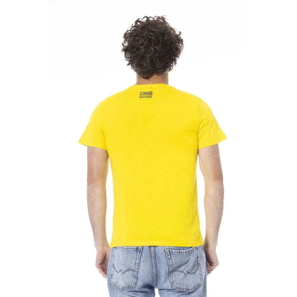 Cavalli Class Yellow Cotton Men T-Shirt - T-Shirts