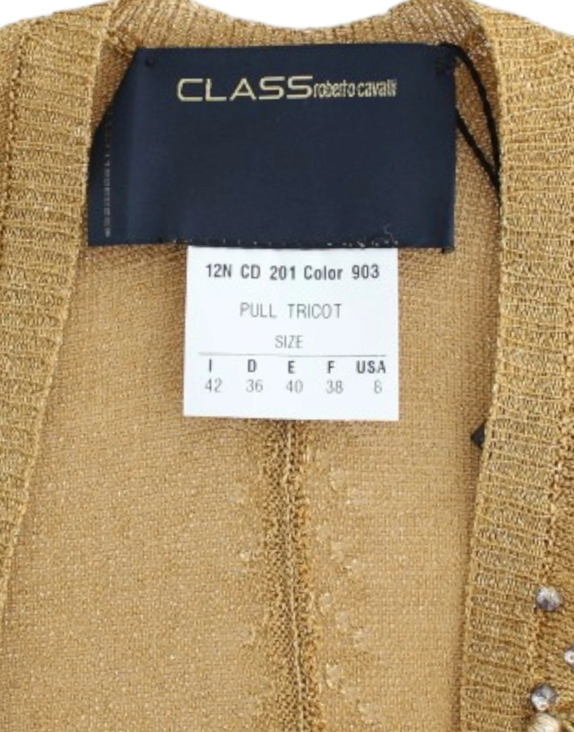 Cavalli Gold embellished gold shrug - IT42|M - Cardigans