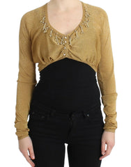 Cavalli Gold embellished gold shrug - IT42|M - Cardigans