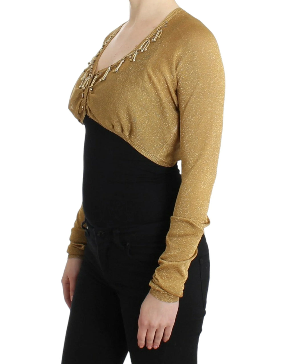 Cavalli Gold embellished gold shrug - IT42|M - Cardigans