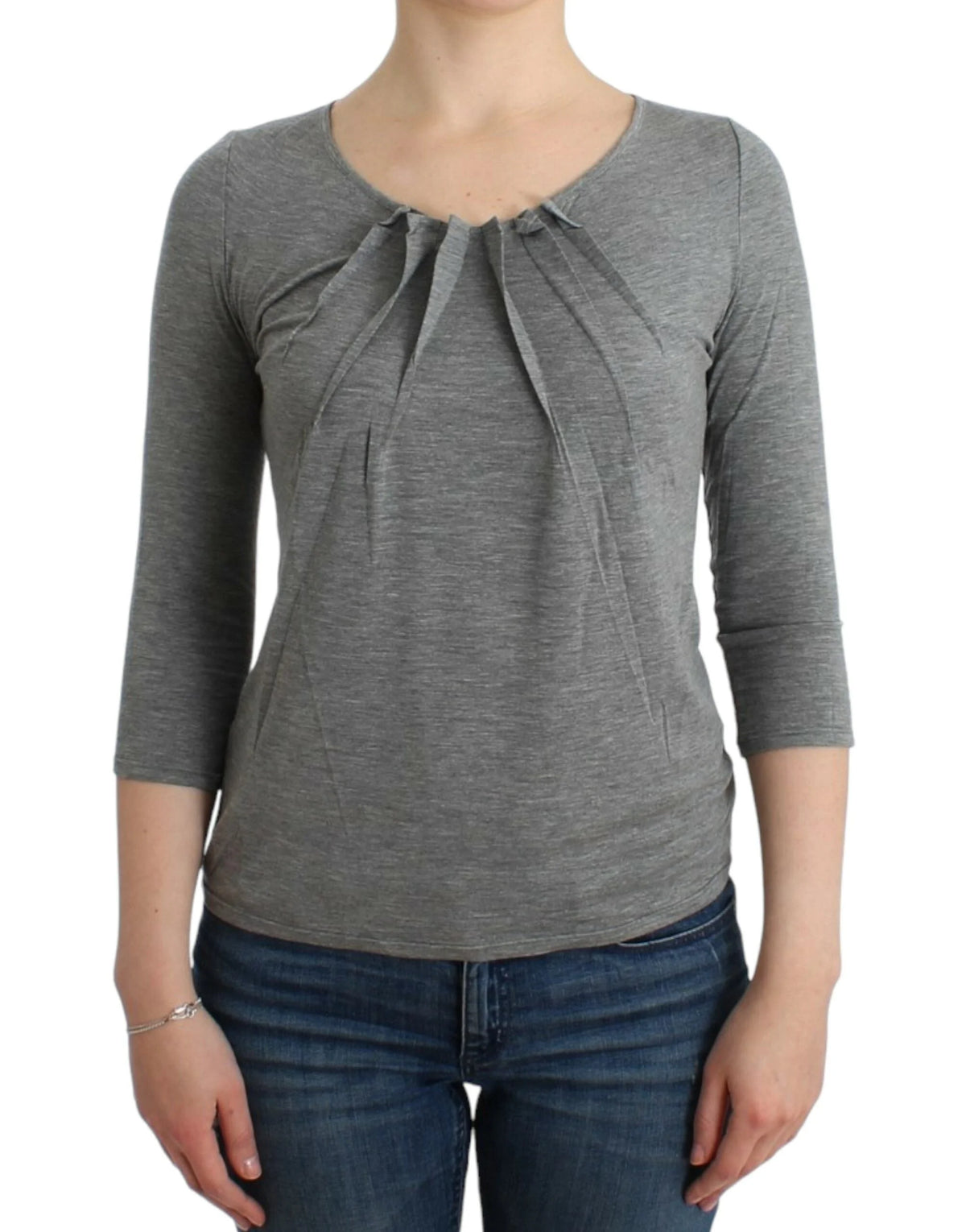 Cavalli Gray 3/4 sleeves jumper top - IT48|XXL - Sweaters