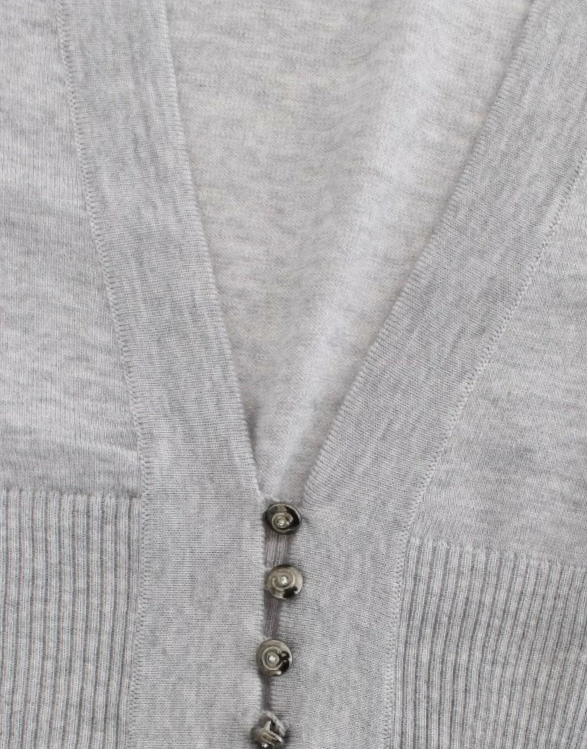 Cavalli Gray cropped wool cardigan - Cardigans