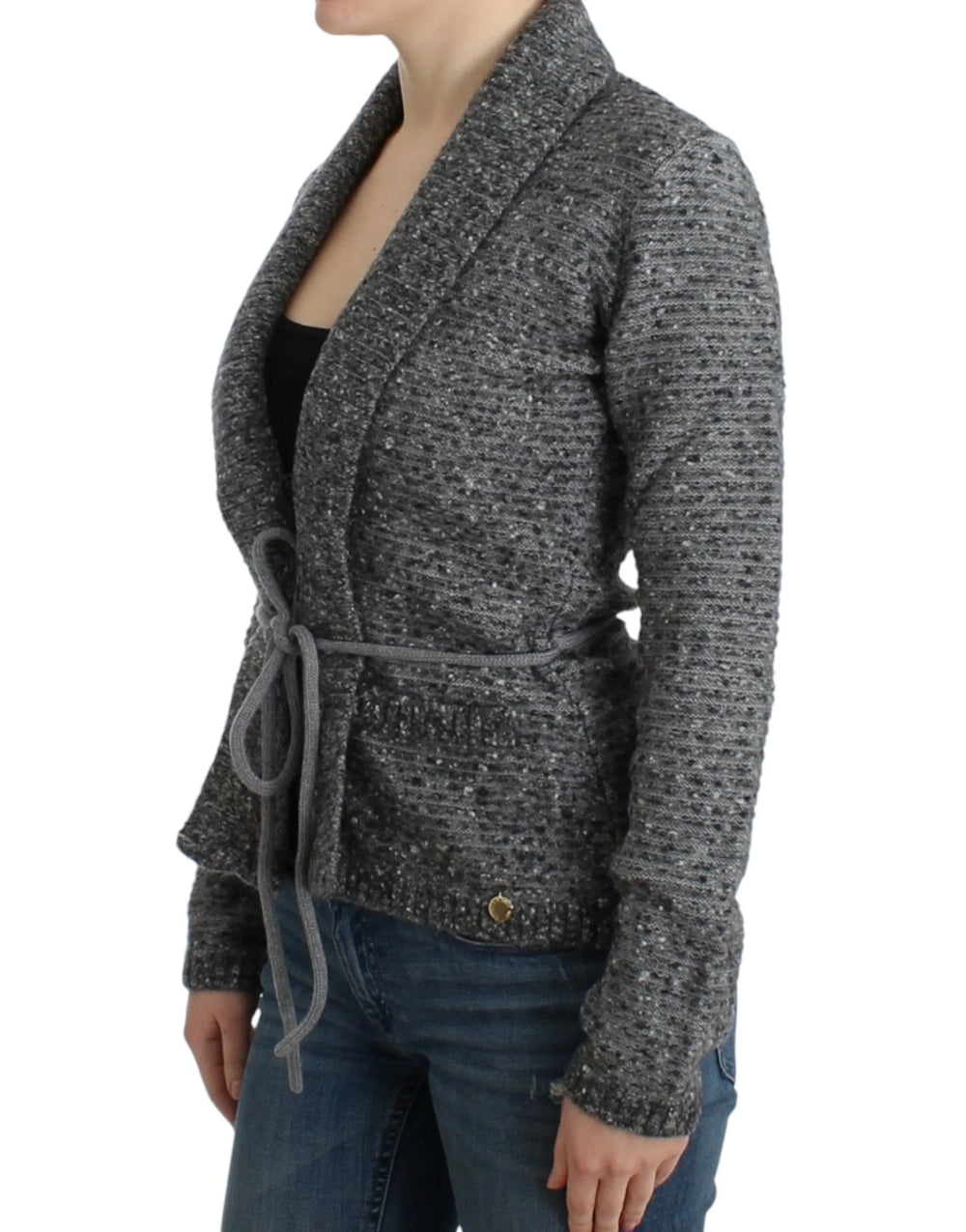 Cavalli Gray wool knitted cardigan - IT44|L - Cardigans