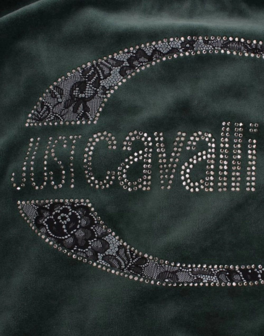 Cavalli Green velvet cotton sweater - IT42|M - Sweaters
