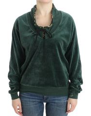 Cavalli Green velvet cotton sweater - IT42|M - Sweaters