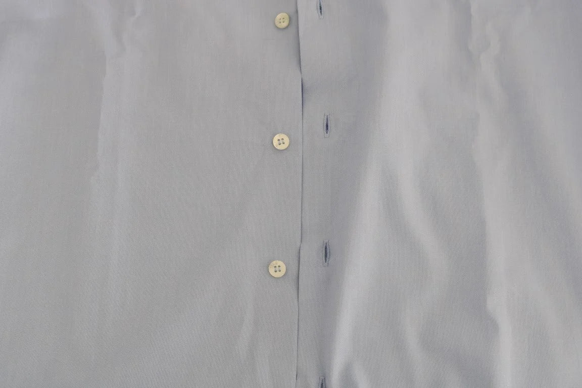 Cavalli Light Blue Cotton Slim Fit Dress Shirt - 39 - Shirts