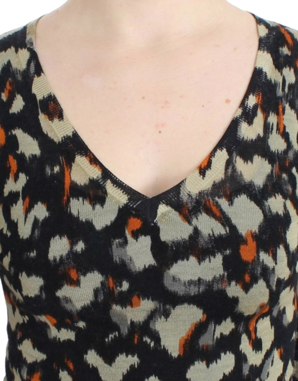 Cavalli Multicolor v-neck wool jumper - IT40|S - Sweaters