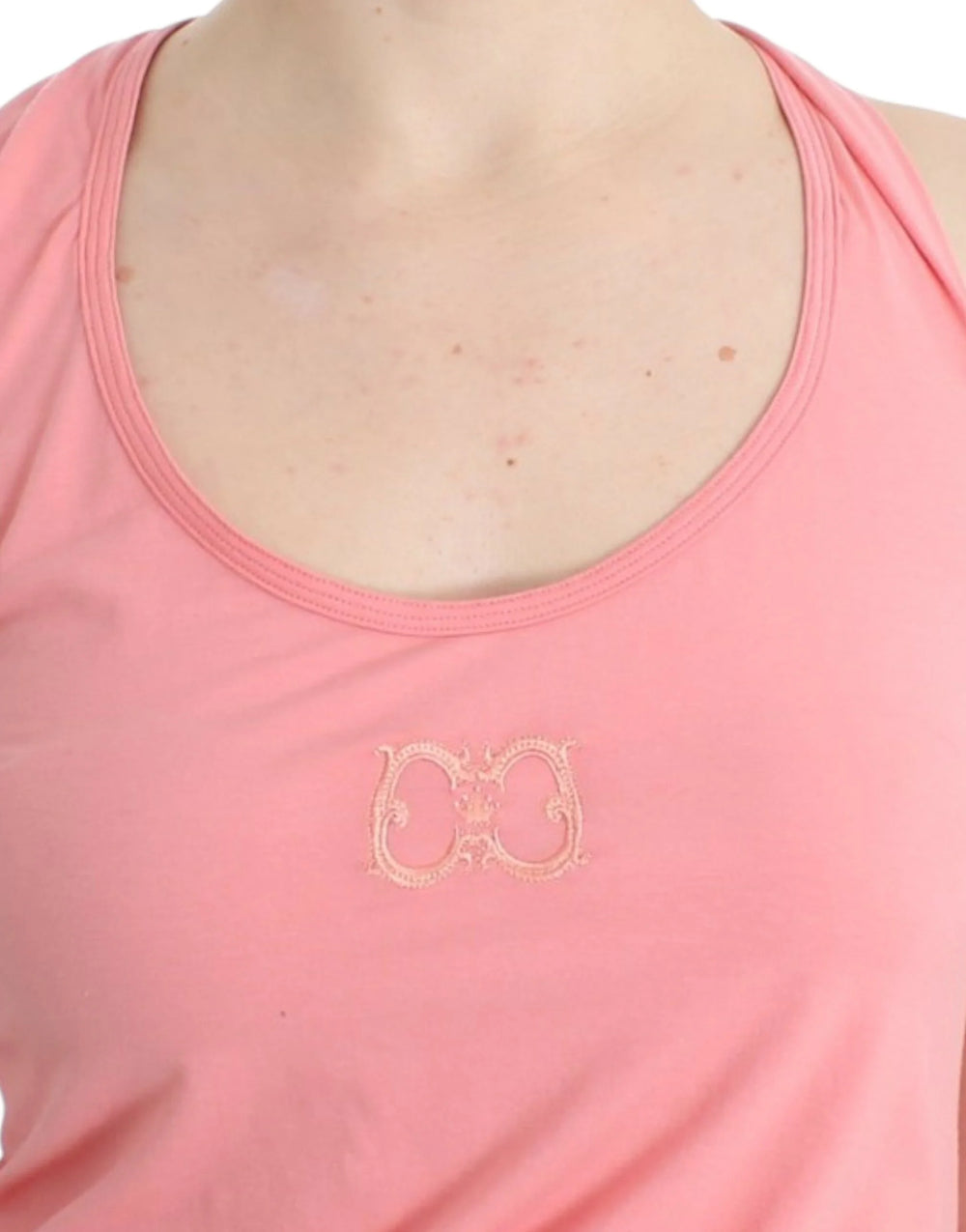 Cavalli Pink cotton tank top - Tank Tops