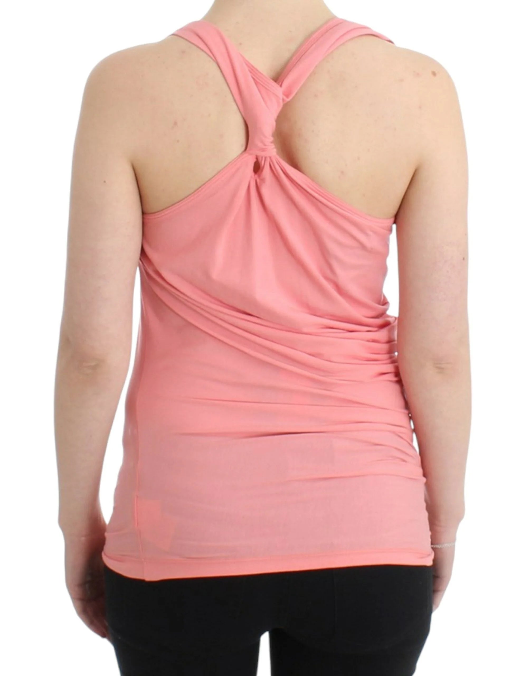 Cavalli Pink cotton tank top - Tank Tops