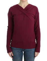 Cavalli Purple knitted wool sweater - Sweaters