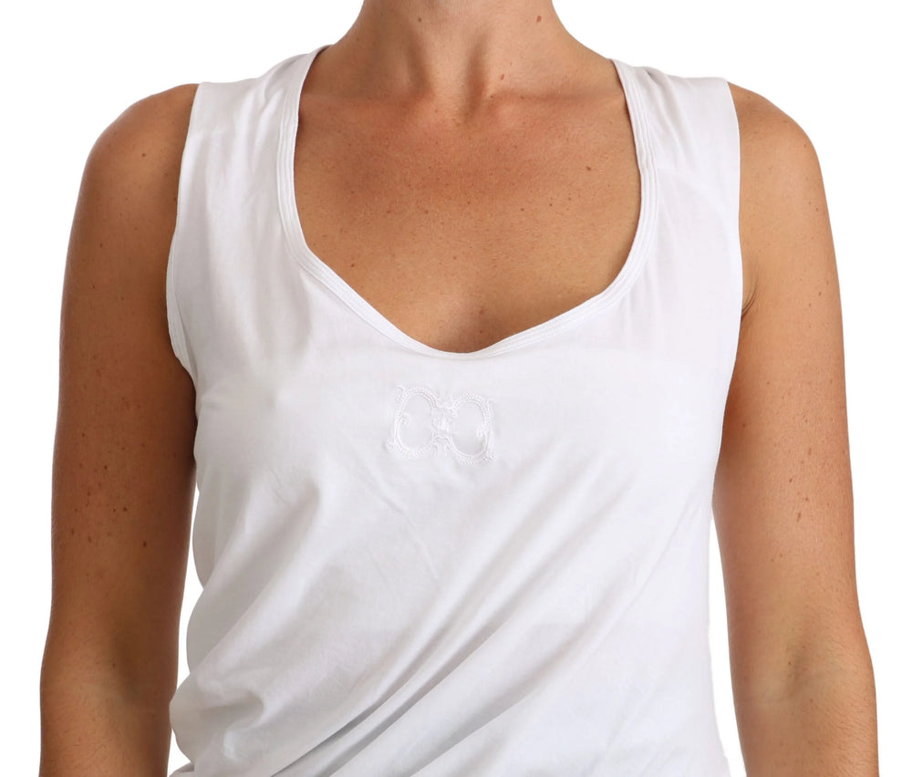 Cavalli White Top Tank CAVALLI T-Shirt Jersey - Tank Tops