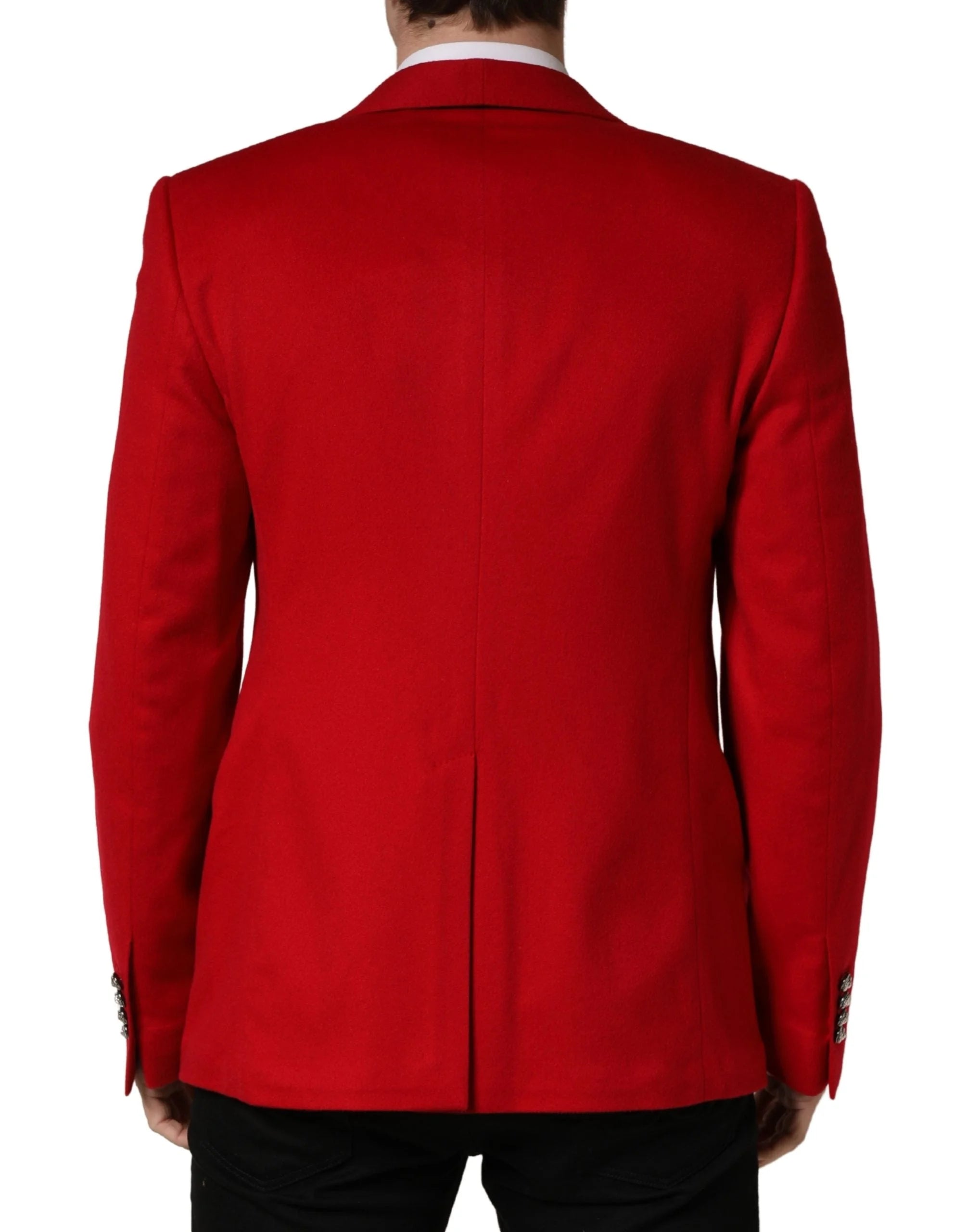 Dolce & Gabbana Red Cashmere Single Breasted Jacket Blazer - IT52 | XL