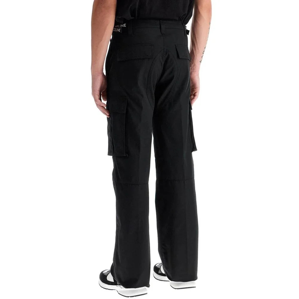 Celine Black Cotton Cargo Pants - IT50 | L