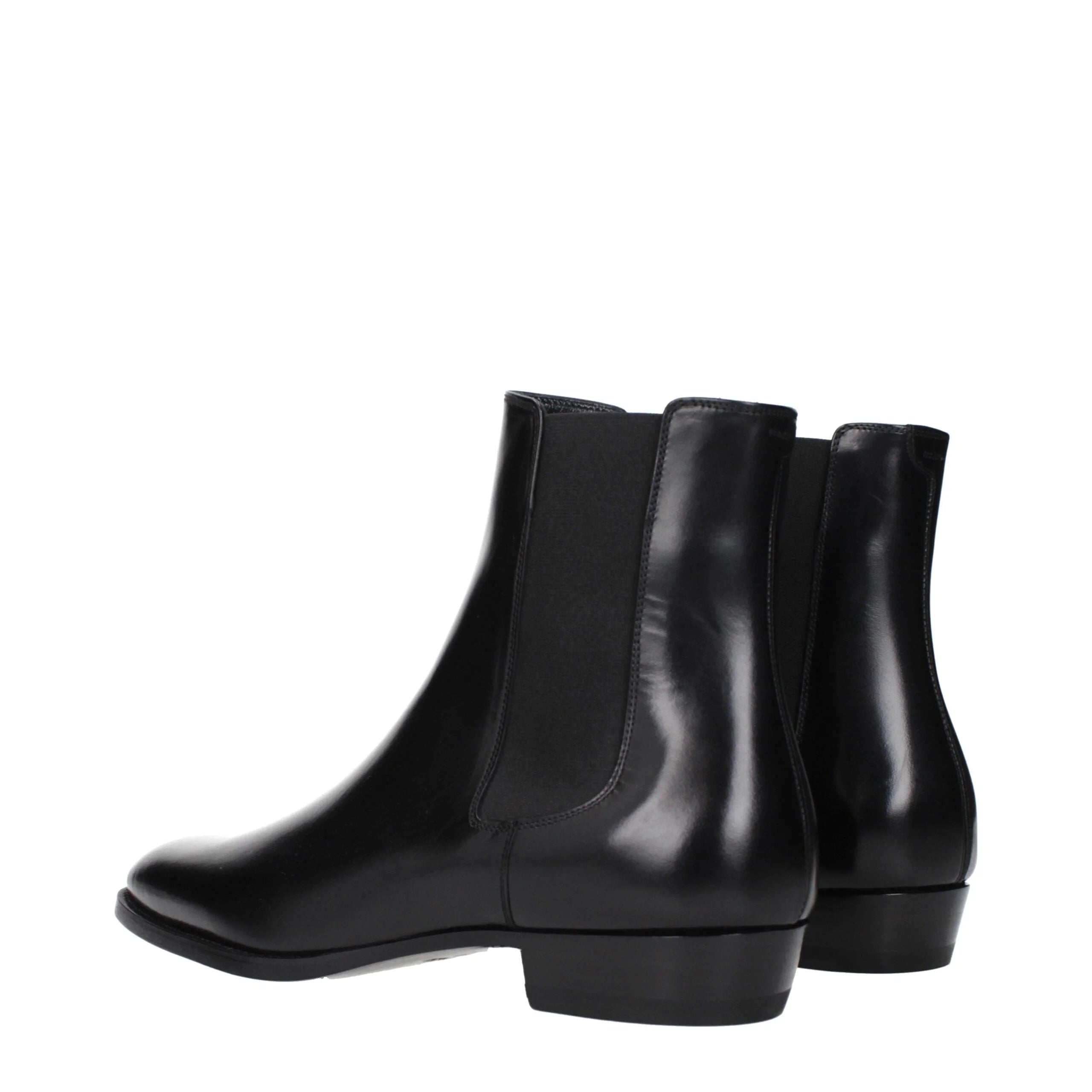 Celine Black Leather Ankle Boots