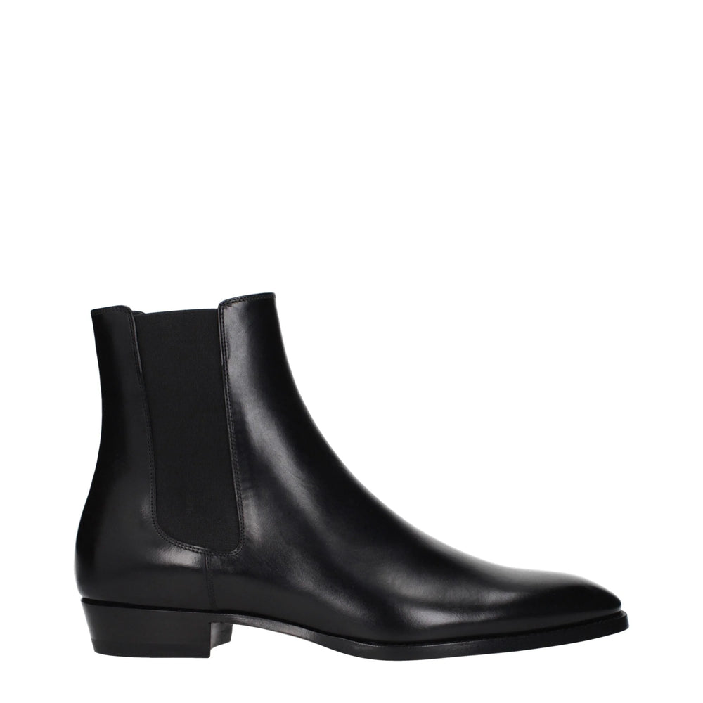 Celine Black Leather Ankle Boots