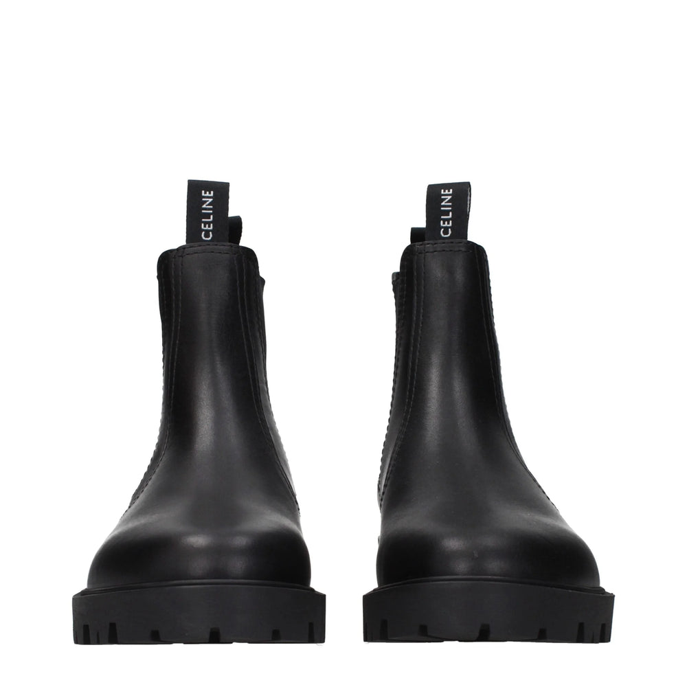 Celine Black Leather Ankle Boots