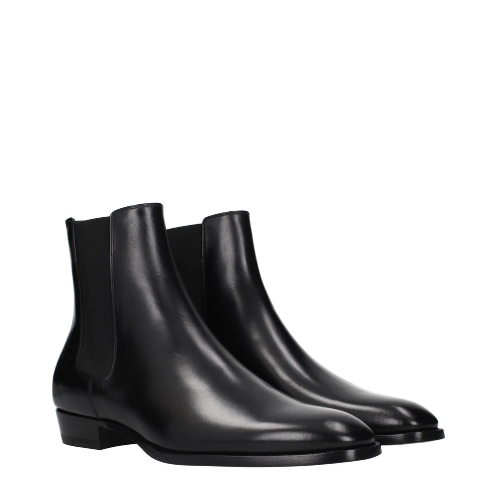 Celine Black Leather Ankle Boots - EU40.5/US7.5