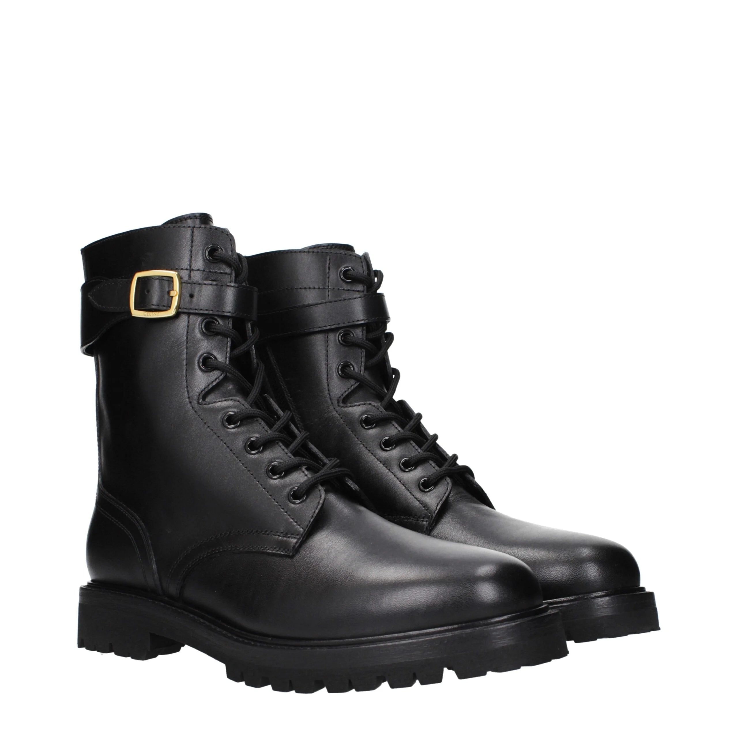 Celine Black Leather Ankle Boots - EU41/US11