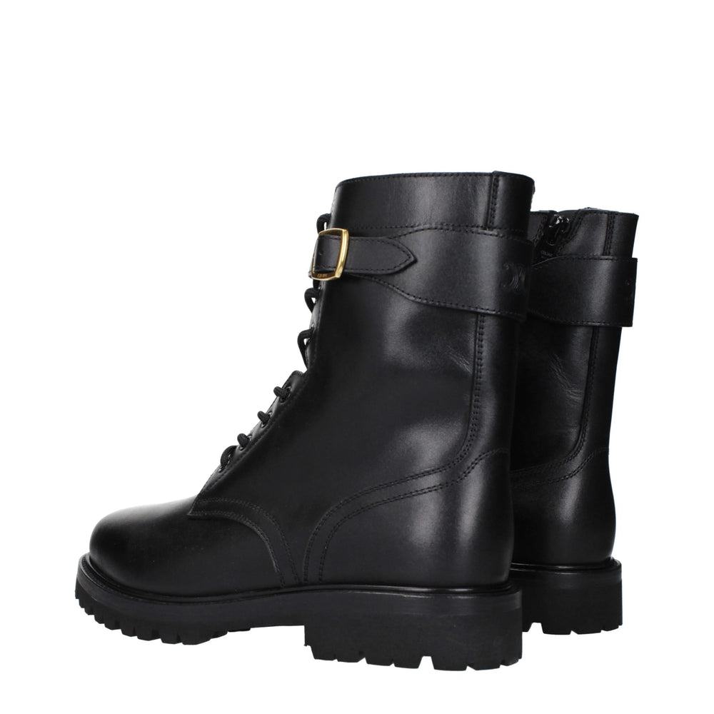 Celine Black Leather Ankle Boots - EU41/US11
