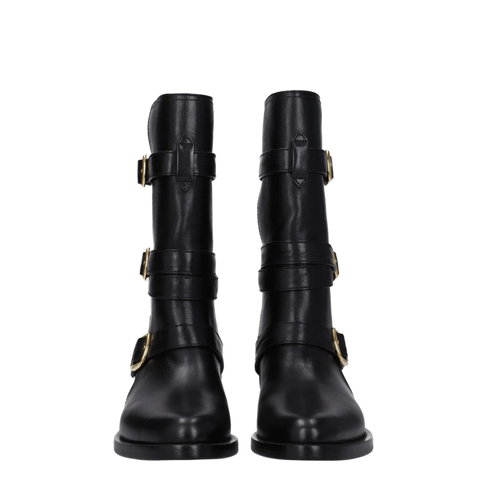 Celine Black Leather Flat Boots - EU41/US11