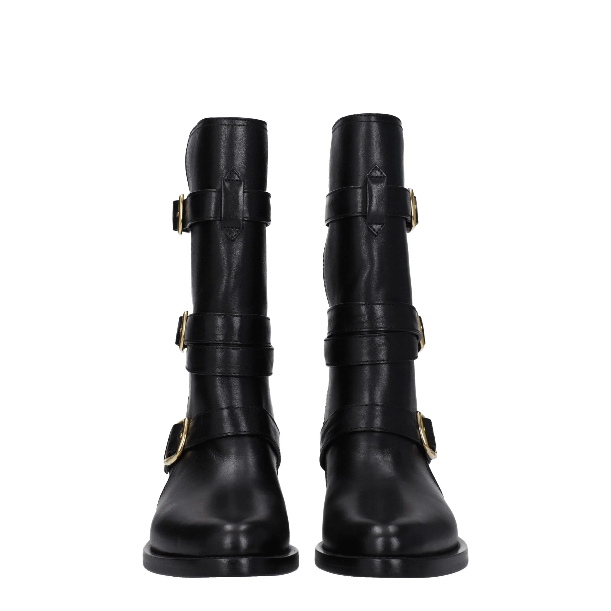 Celine Black Leather Flat Boots - EU41/US11