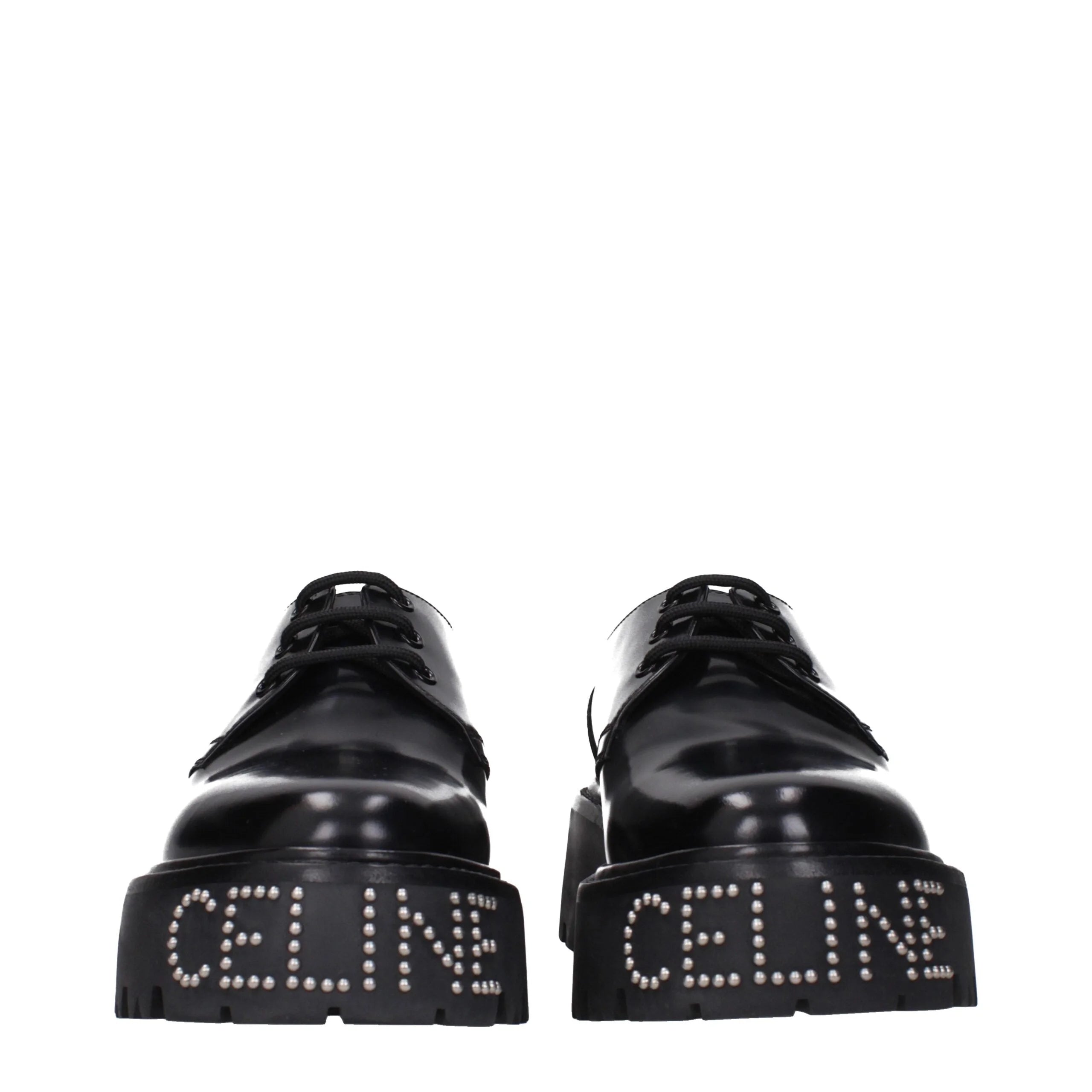 Celine Black Leather Oxfords And Derbies - EU41.5/US8.5