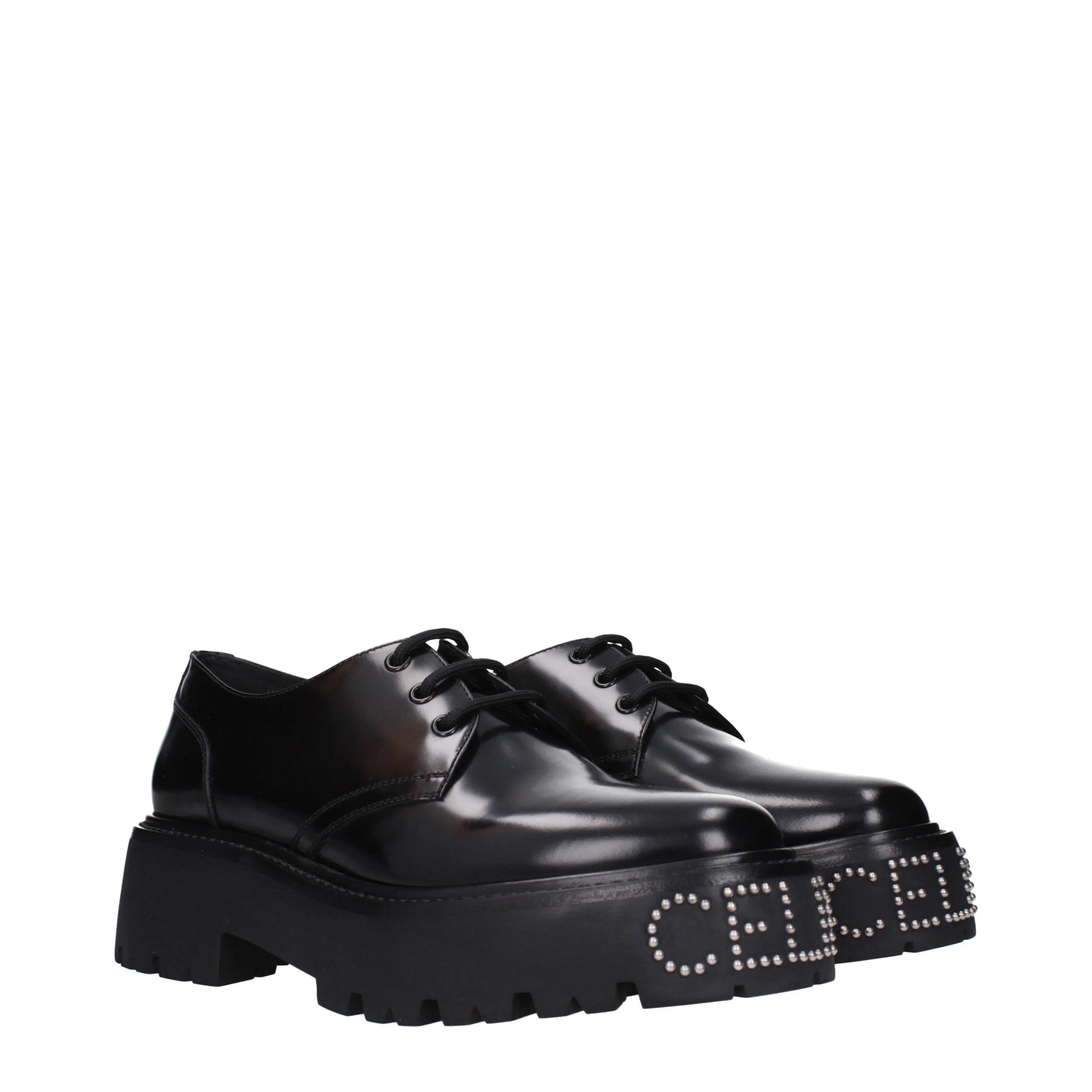 Celine Black Leather Oxfords And Derbies - EU41.5/US8.5