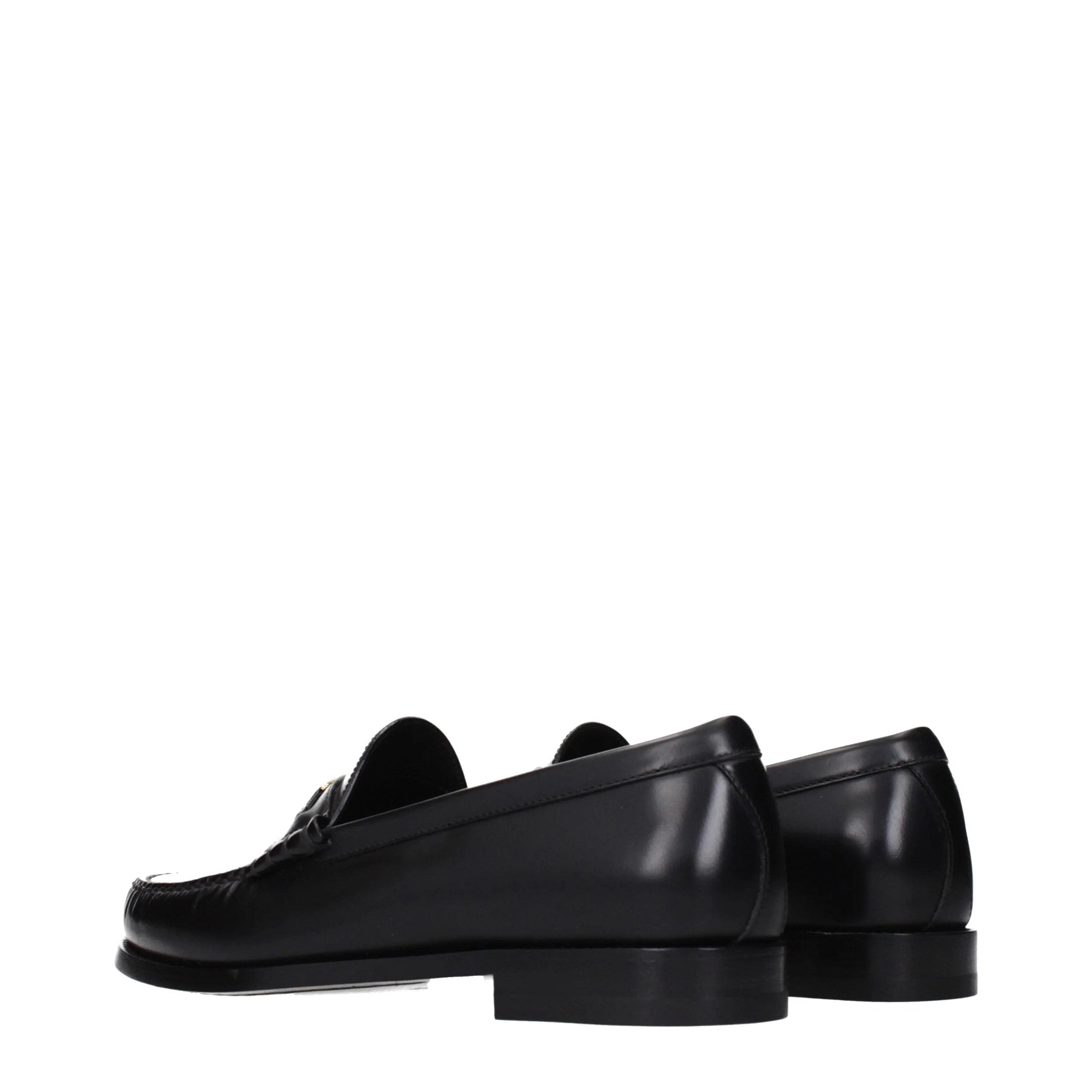 Celine Black Leather Slip-On Loafers - EU41.5/US8.5