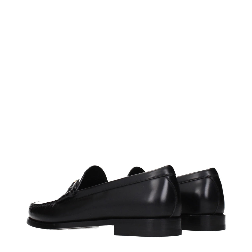 Celine Black Leather Slip-On Loafers - EU41.5/US8.5