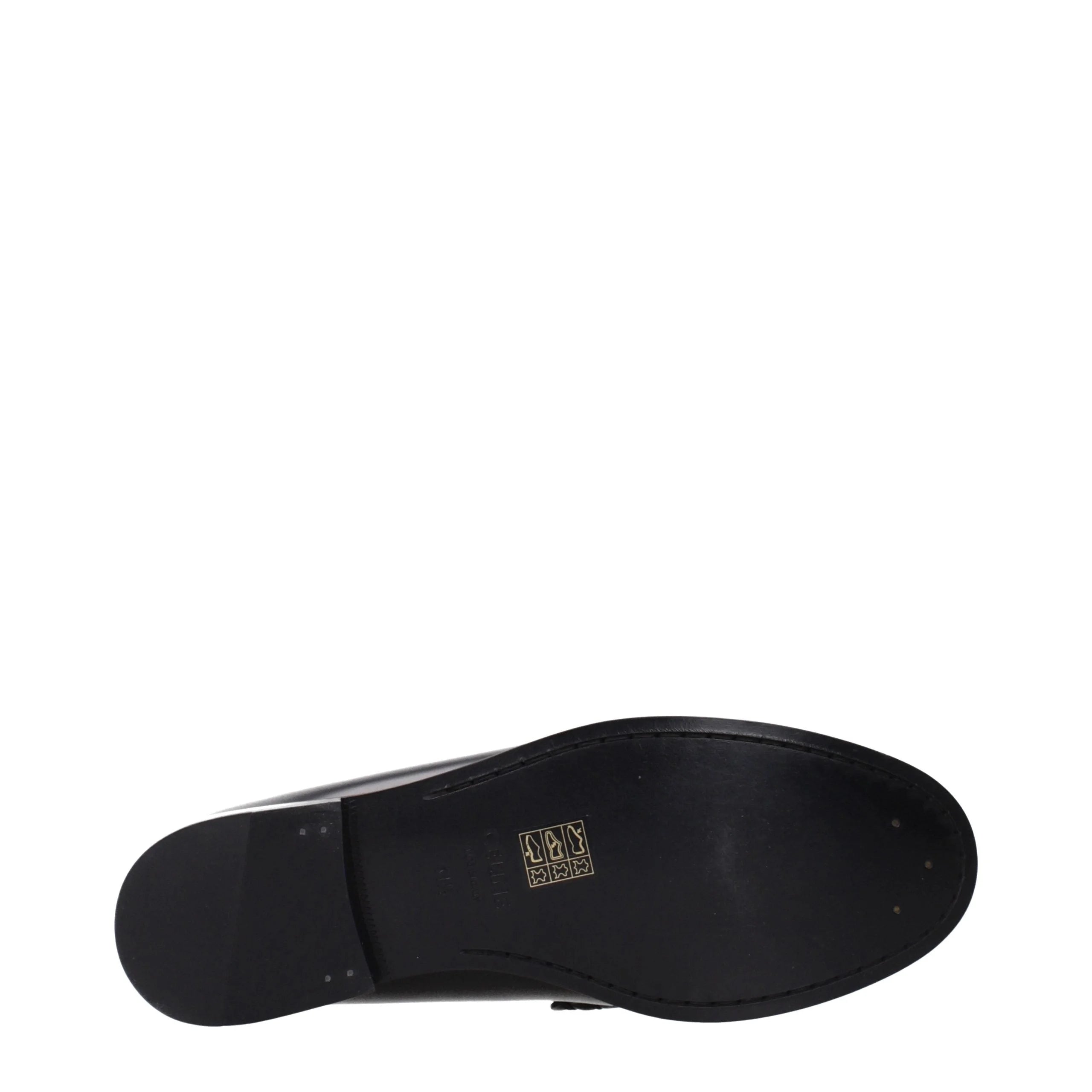 Celine Black Leather Slip-On Loafers - EU41.5/US8.5
