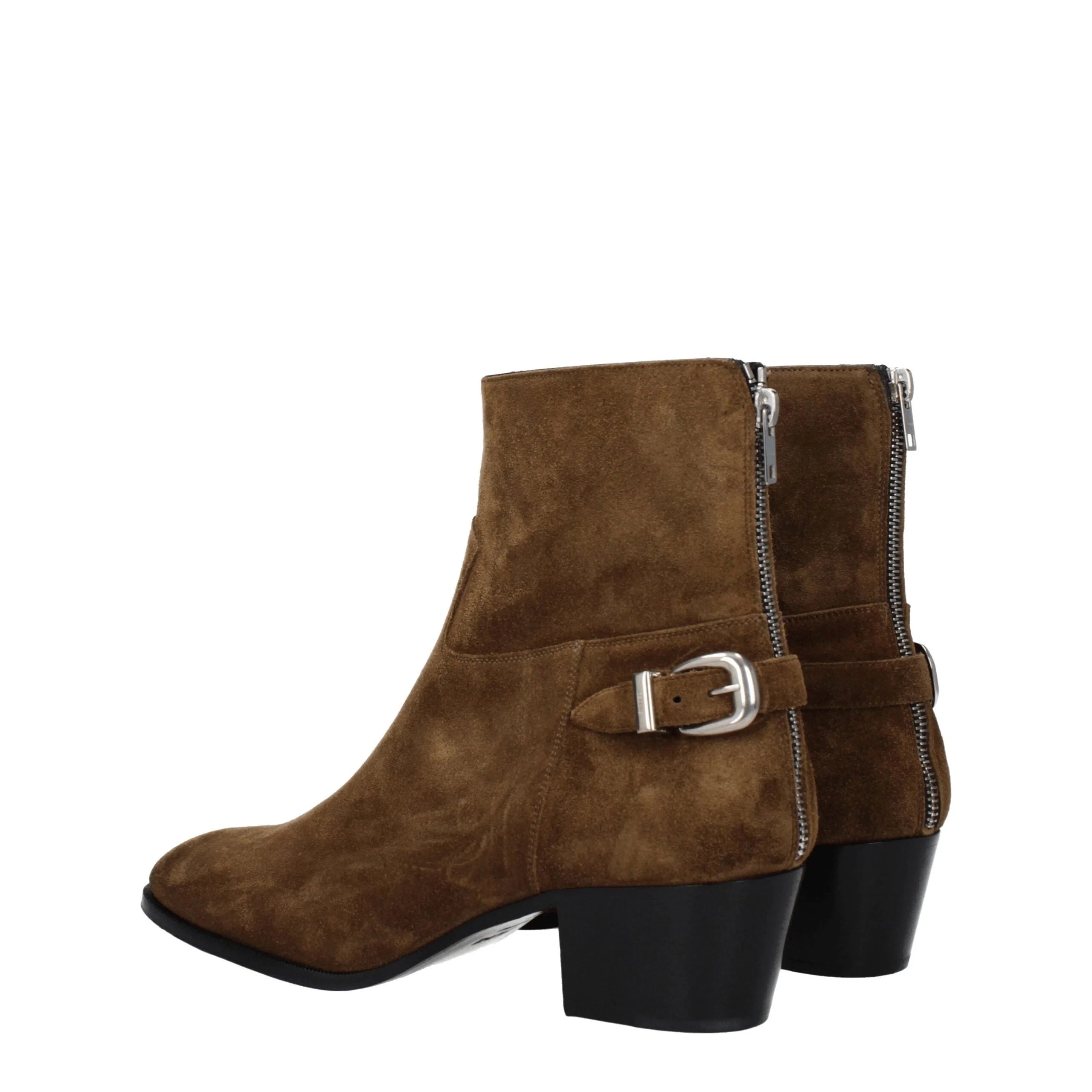 Bottines Chelsea en cuir marron Céline