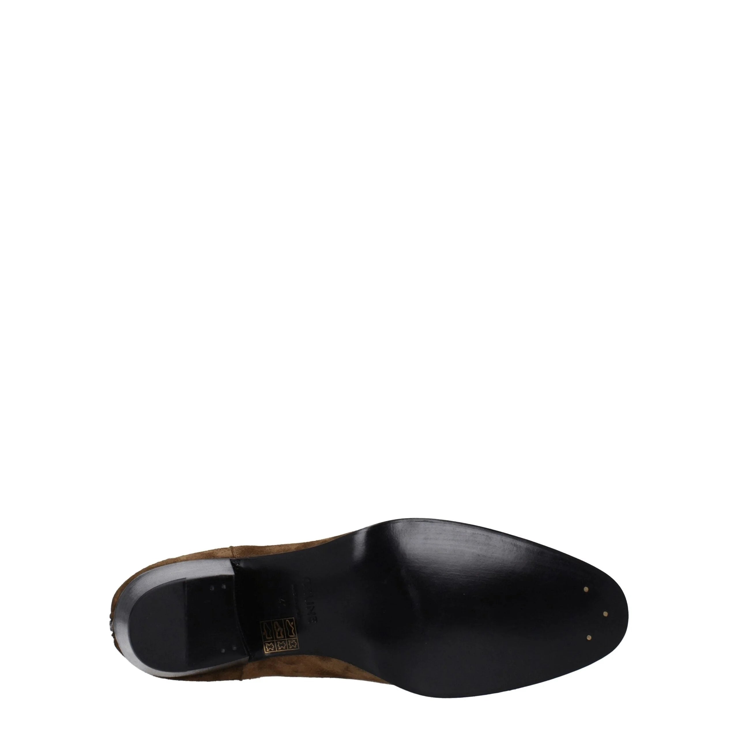 Bottines Chelsea en cuir marron Céline