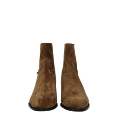 Bottines Chelsea en cuir marron Céline