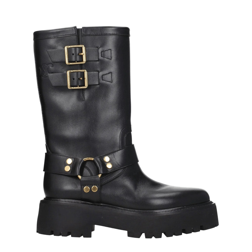 Celine Gold Leather Ankle Boots - EU41/US11