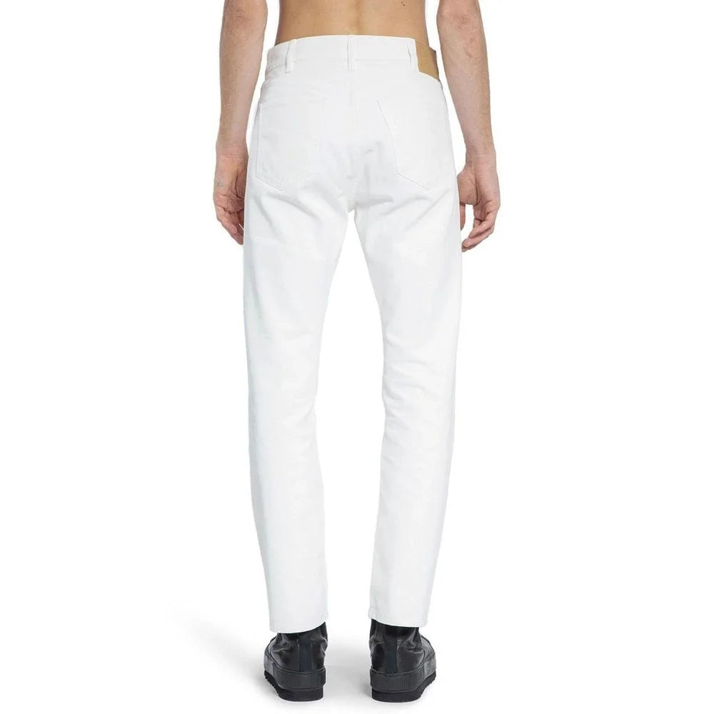 Celine White Cotton Straight-Leg Jeans - W31