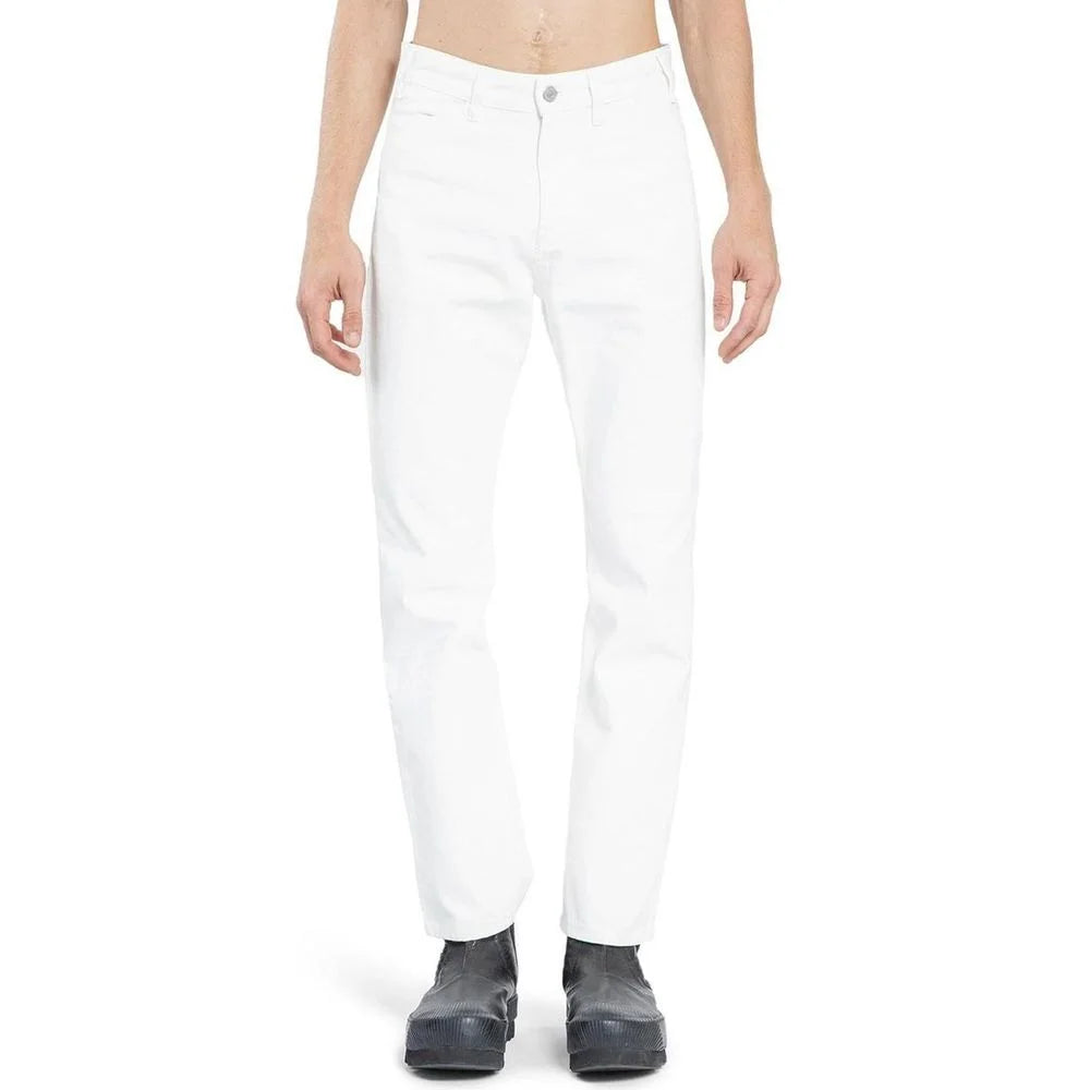 Celine White Cotton Straight-Leg Jeans - W31