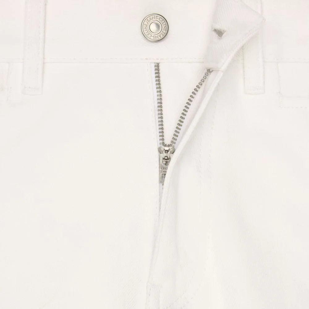 Celine White Cotton Straight-Leg Jeans - W31