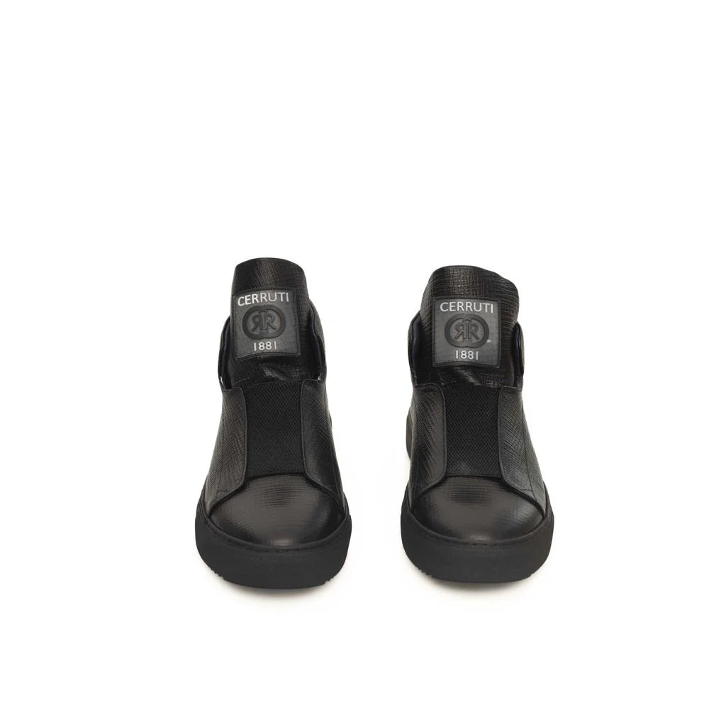 Cerruti 1881 Black Calfskin Men Sneaker - EU41/US8 - Sneakers