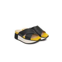 Cerruti 1881 Black Calfskin Women Sandal - EU38/US8 - Sandals