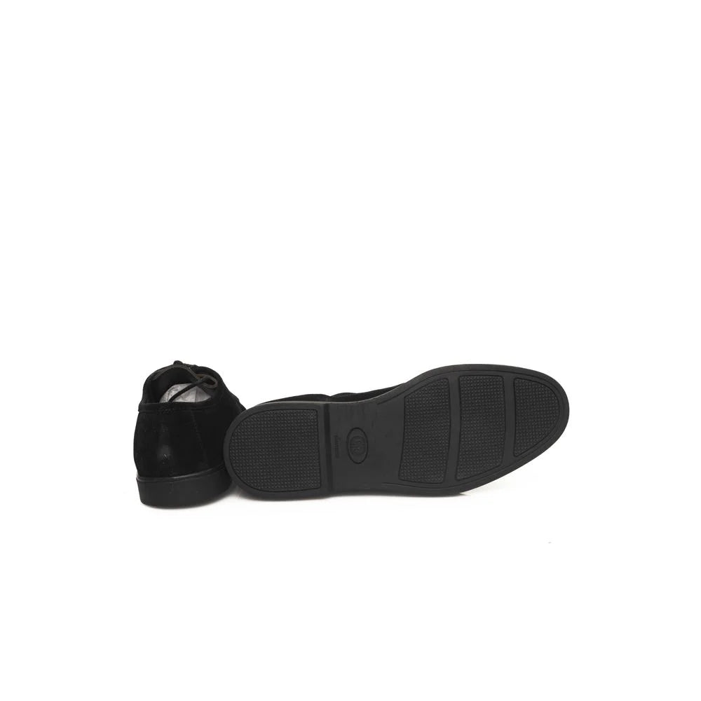 Cerruti 1881 Black Cowhide Men Derby Shoe - Flats