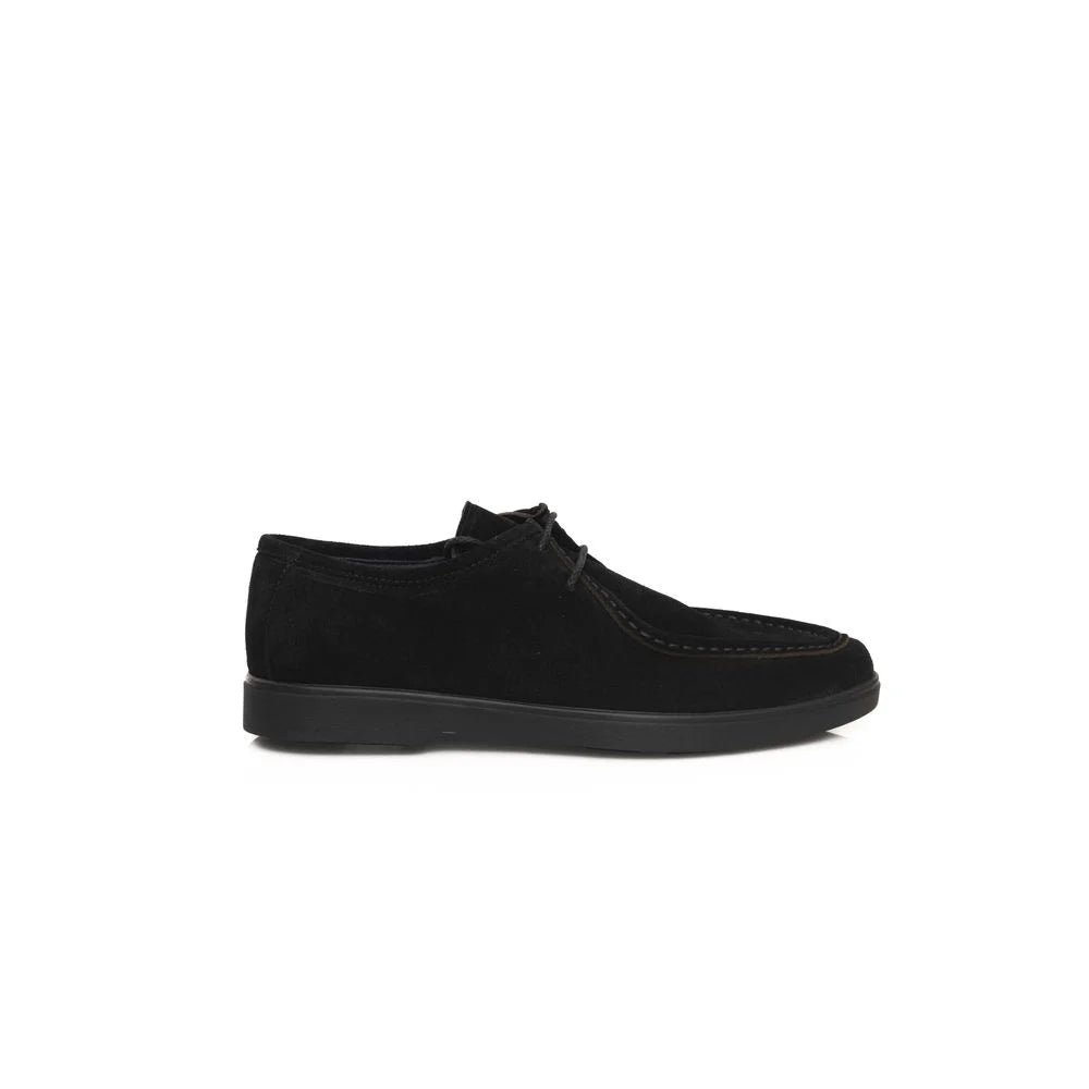 Cerruti 1881 Black Cowhide Men Derby Shoe - Flats