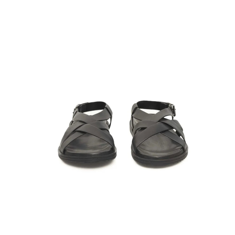 Cerruti 1881 Black Cowhide Men Sandal - Sandals