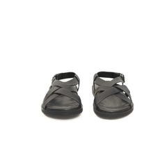 Cerruti 1881 Black Cowhide Men Sandal - Sandals
