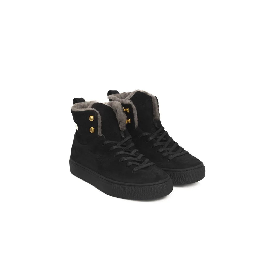 Cerruti 1881 Black Cowhide Women High Sneaker - EU36/US6 - Sneakers