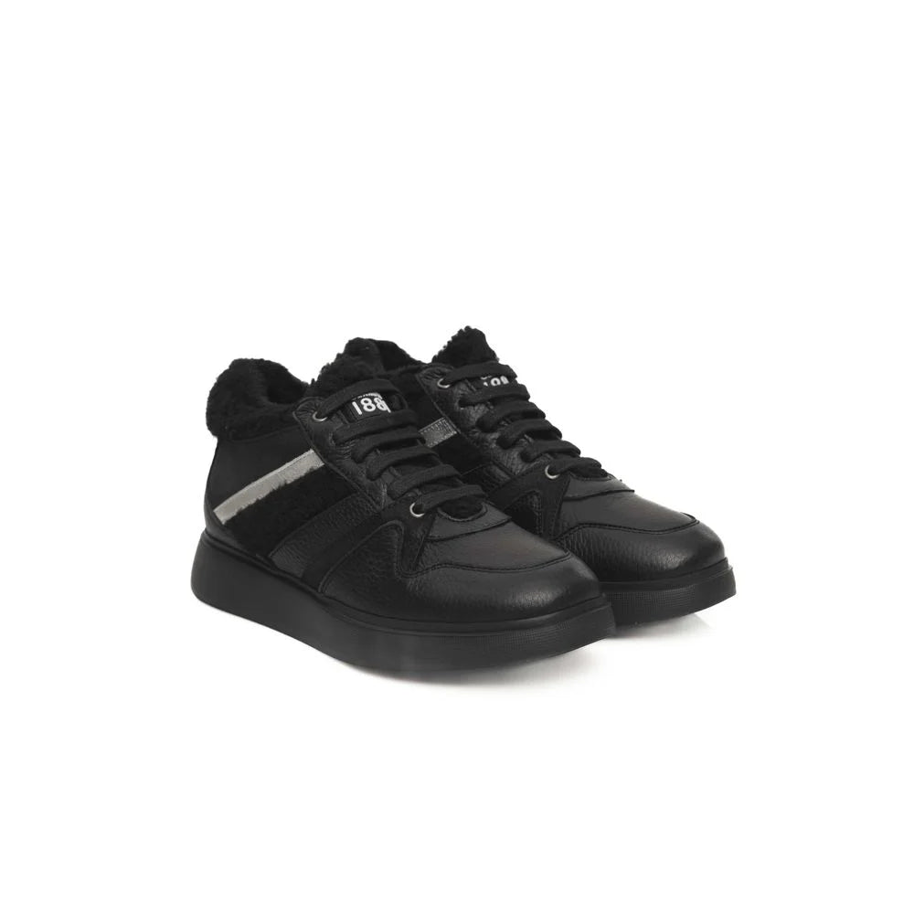 Cerruti 1881 Black Cowhide Women Platform Sneaker - Sneakers