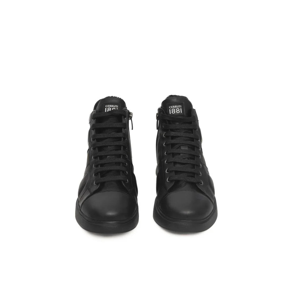 Cerruti 1881 Black Cowhide Women Sneaker - Sneakers