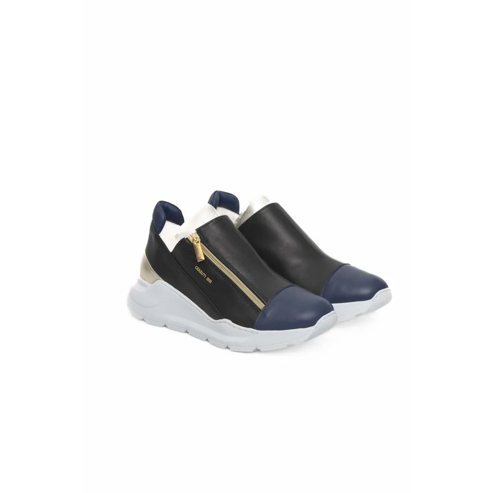 Cerruti 1881 Black Goatskin Women Sneaker - EU38/US8