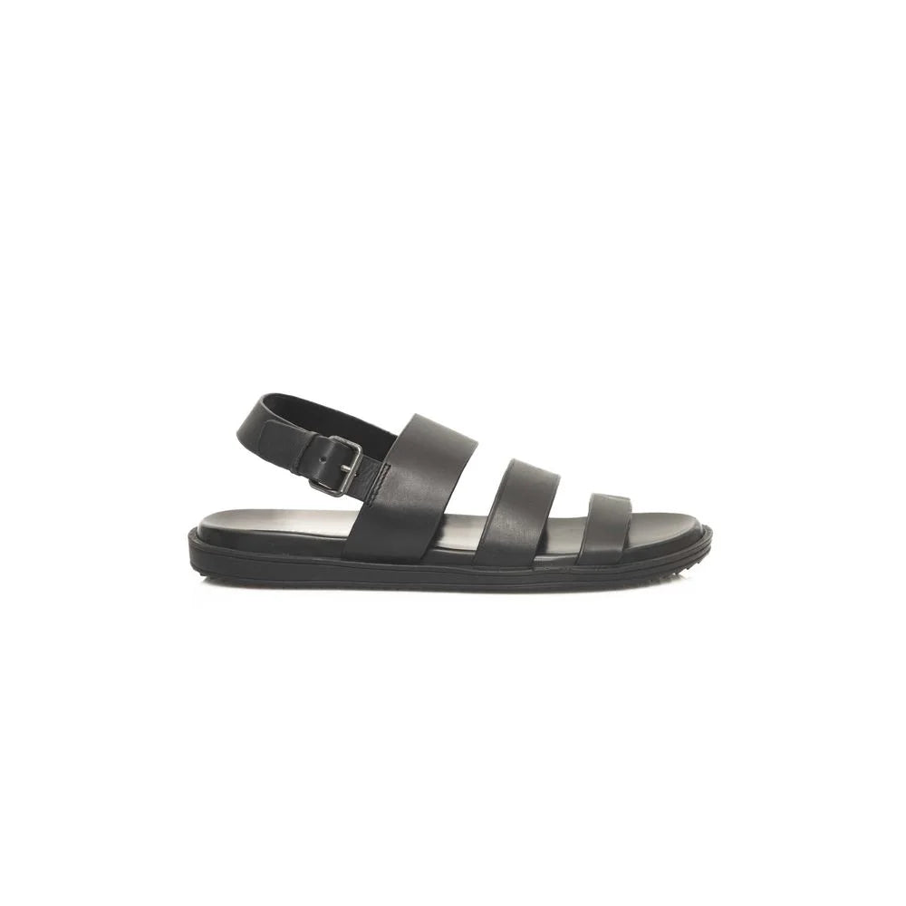 Cerruti 1881 Black Leather Men Sandal - Sandals