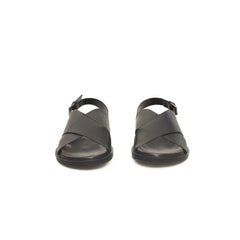 Cerruti 1881 Black Leather Men Sandal - Sandals